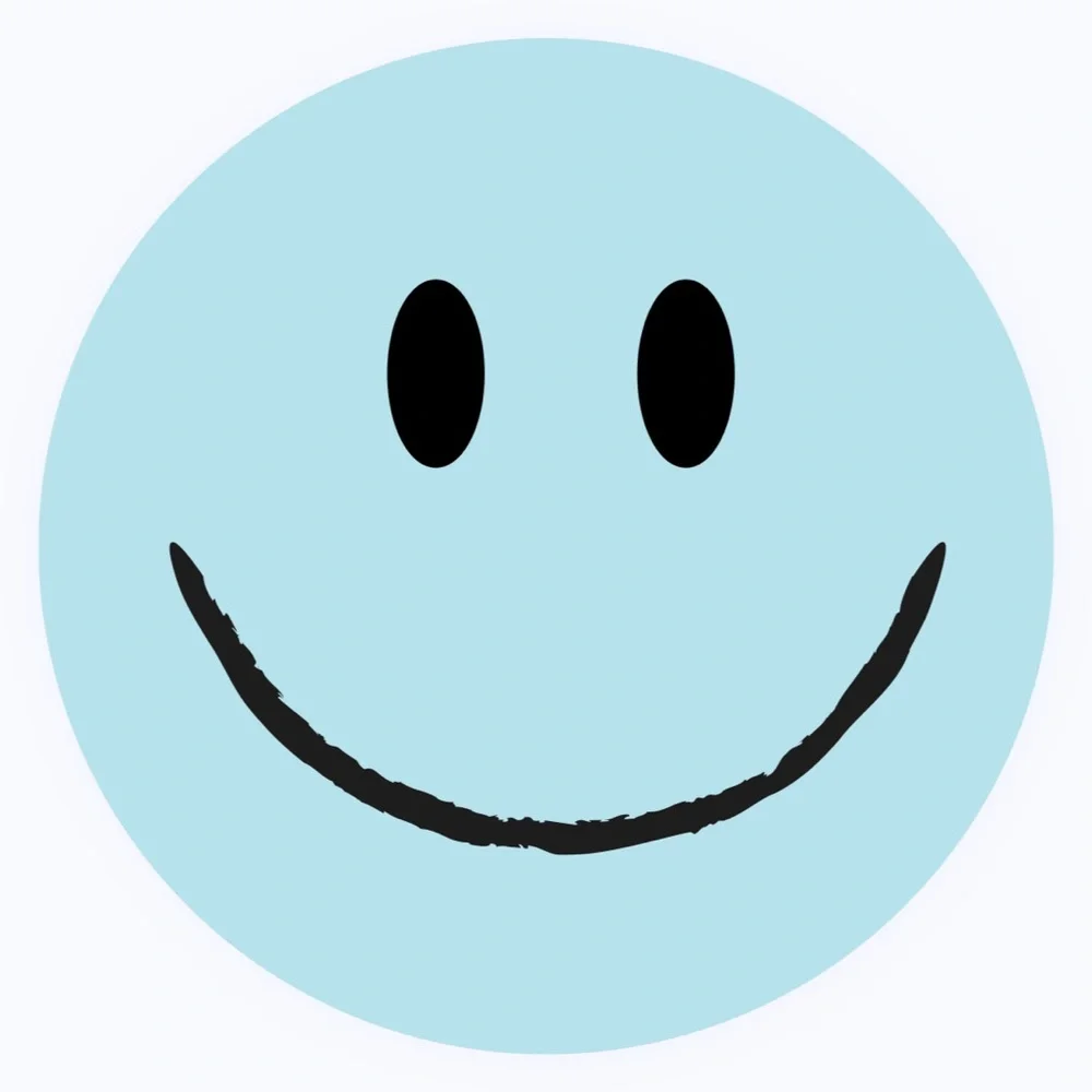 30 STICKERS - 2” ROUND - SMILE